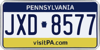PA license plate JXD8577
