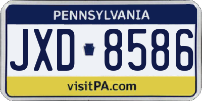 PA license plate JXD8586