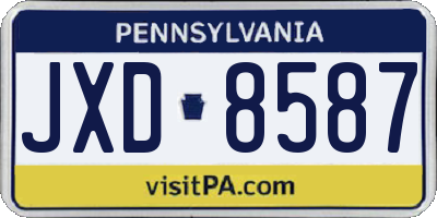 PA license plate JXD8587