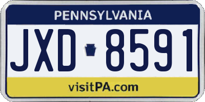 PA license plate JXD8591