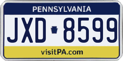 PA license plate JXD8599
