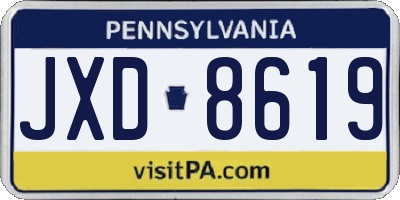 PA license plate JXD8619