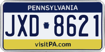 PA license plate JXD8621