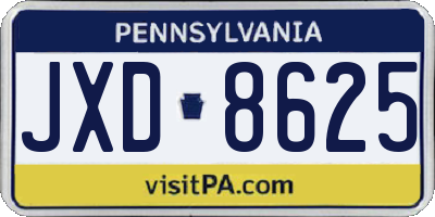 PA license plate JXD8625
