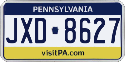PA license plate JXD8627