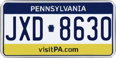 PA license plate JXD8630