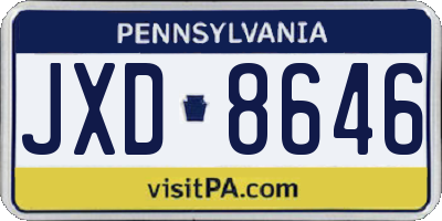 PA license plate JXD8646