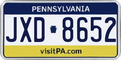 PA license plate JXD8652