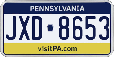 PA license plate JXD8653