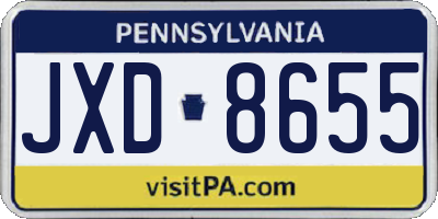 PA license plate JXD8655