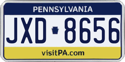 PA license plate JXD8656
