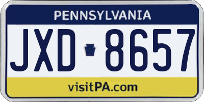 PA license plate JXD8657