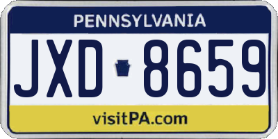 PA license plate JXD8659