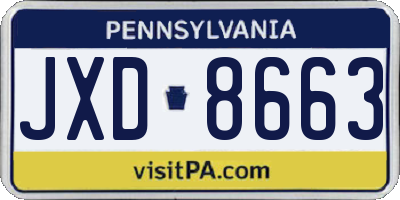 PA license plate JXD8663