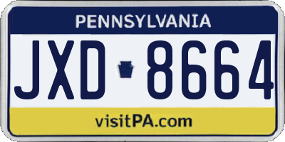 PA license plate JXD8664