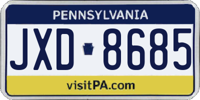 PA license plate JXD8685