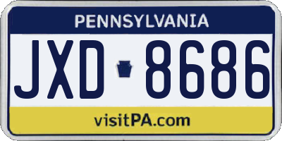 PA license plate JXD8686