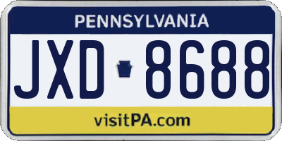 PA license plate JXD8688