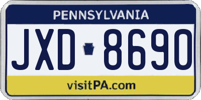 PA license plate JXD8690