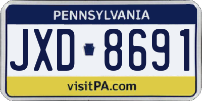 PA license plate JXD8691