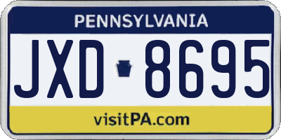PA license plate JXD8695