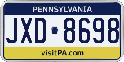 PA license plate JXD8698