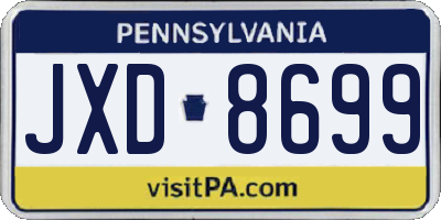 PA license plate JXD8699