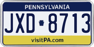 PA license plate JXD8713