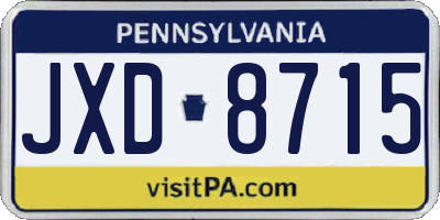 PA license plate JXD8715