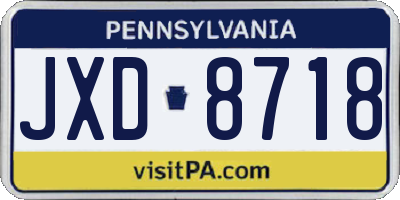 PA license plate JXD8718