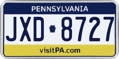 PA license plate JXD8727