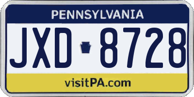 PA license plate JXD8728