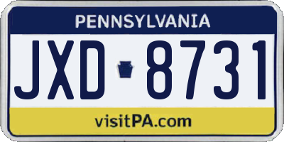 PA license plate JXD8731