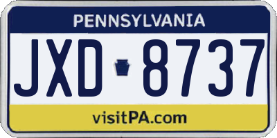 PA license plate JXD8737