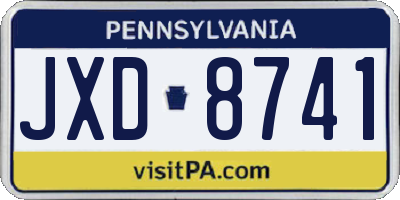 PA license plate JXD8741