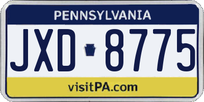 PA license plate JXD8775