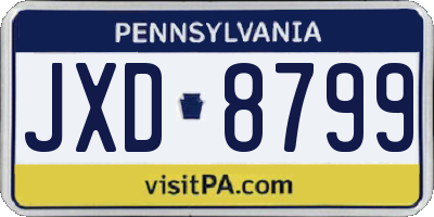 PA license plate JXD8799