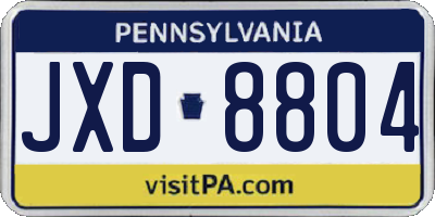 PA license plate JXD8804