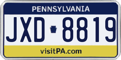 PA license plate JXD8819