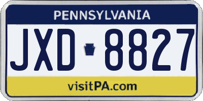 PA license plate JXD8827