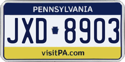 PA license plate JXD8903