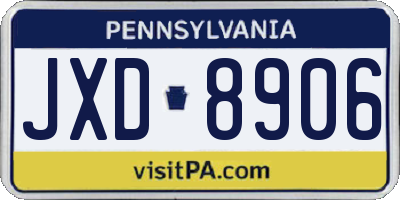 PA license plate JXD8906