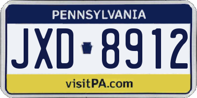 PA license plate JXD8912