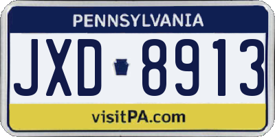 PA license plate JXD8913