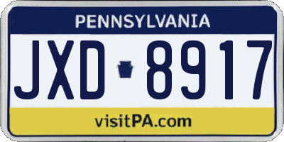 PA license plate JXD8917