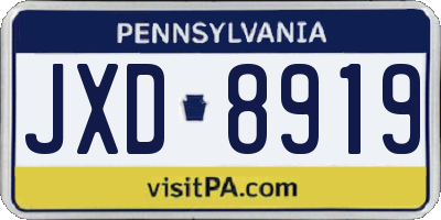 PA license plate JXD8919