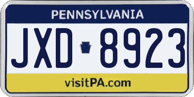 PA license plate JXD8923