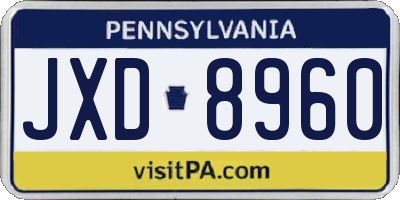 PA license plate JXD8960