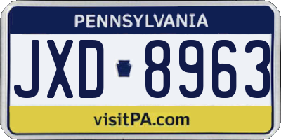PA license plate JXD8963
