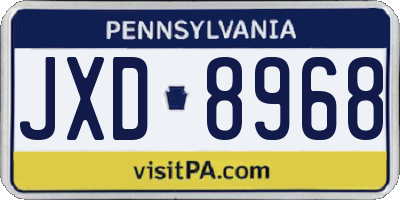 PA license plate JXD8968